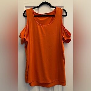 NWOT - Cyrus - Cold Shoulder T-Shirt - Orange - Size 2X - POLYESTER & SPANDEX